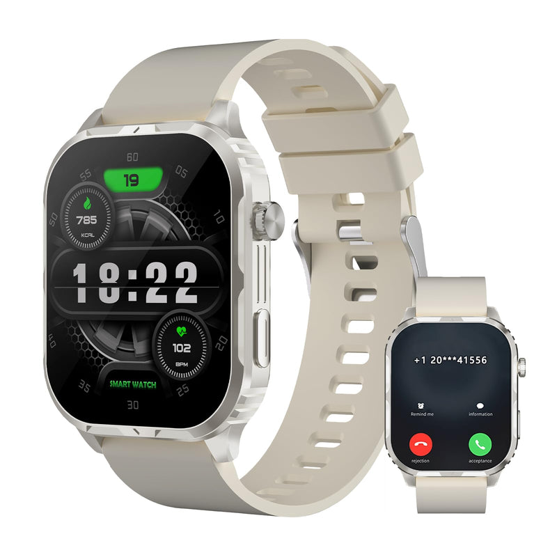 Smart Watch for Men Women with 2.1" HD Screen Military Watches, Call & Text for Android Ios, Heart Rate & Activity Tracker, IP68 Waterproof, 100
