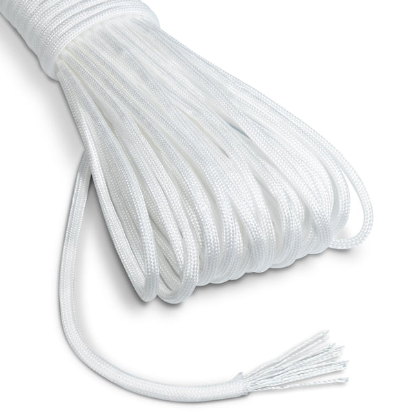 Coobigo Outdoor Paracord Rope 1000Lb 12 Strand Stronger than 550 Parachute Cord,100Ft White Camping Rope for DIY Weave Bracelet/Lanyards,Tent