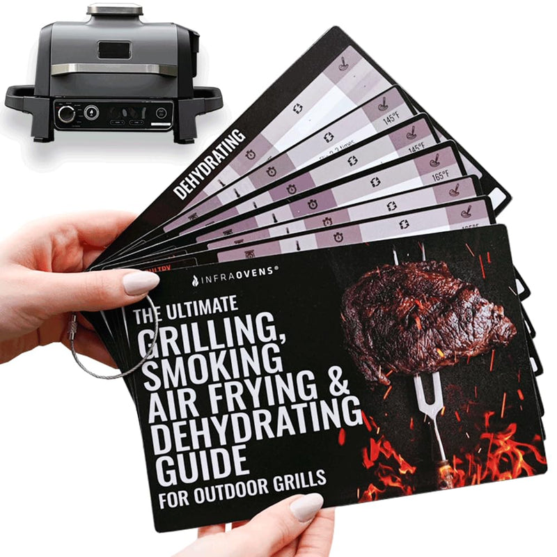 INFRAOVENS Cooking Guide Accessory for Ninja Woodfire Outdoor Grill & Smoker, Waterproof Cheat Sheet for Wood Fire OG701 OG751 7-In-1, Electric