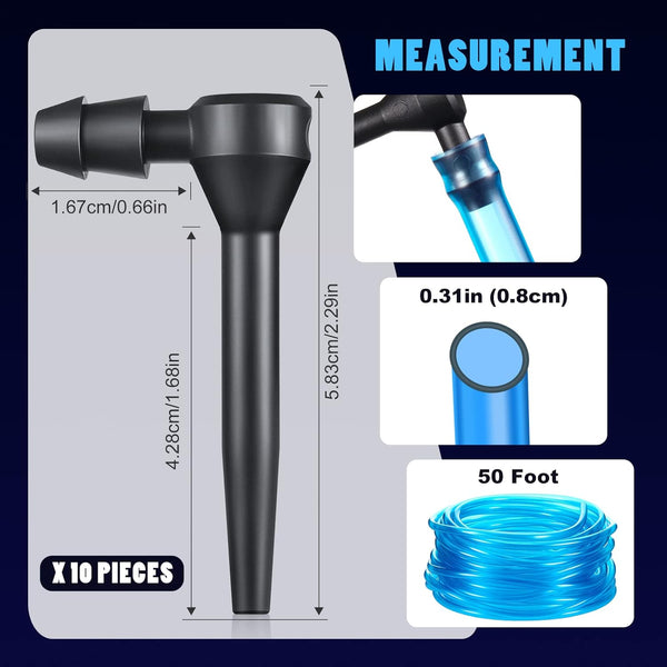 Plastic Maple Tree Taps - 50 Feet Tubing Line with 10 Pieces for Maple & Birch Syrup Supplies
