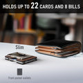 Minimalist Wallet for Men, Metal Wallet with Money Clip, Slim Compact Wallet, RFID Blocking Card Holder, Metal Aluminum Credit Card Holder, Holds
