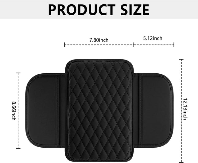Upgraded Car Center Console Cover,Microfiber Leather Car Armrest Cover Cushion with 2 Storage Bags,Universal Car Armrest
