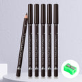 6Pcs Eyebrow Pencils for Women, Wooden Hard-Core Dark Brown Eyebrow and Eyeliner Pencil, Long Lasting Waterproof and Sweat-Proof, Beginner Makeup