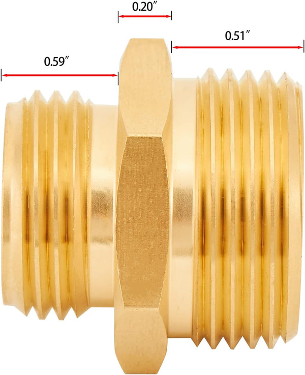 Brass Garden Hose Adapter, 3/4â GHT Male X 1â NPT Male Connector,Ght to NPT Adapter Brass Fitting,Brass Garden Hose to Pipe Fittings Connect
