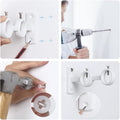 Goowin Double Curtain Rod Holder, 2Pcs Brackets Hooks for Living Room, Bedroom Drapery Rods (White)