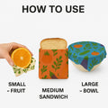 Reusable Beeswax Food Wraps 9 Pack â Organic Eco-Friendly Beeswax Wraps for Food Storage â Sustainable Plastic-Free Sandwich, Snack, Bread