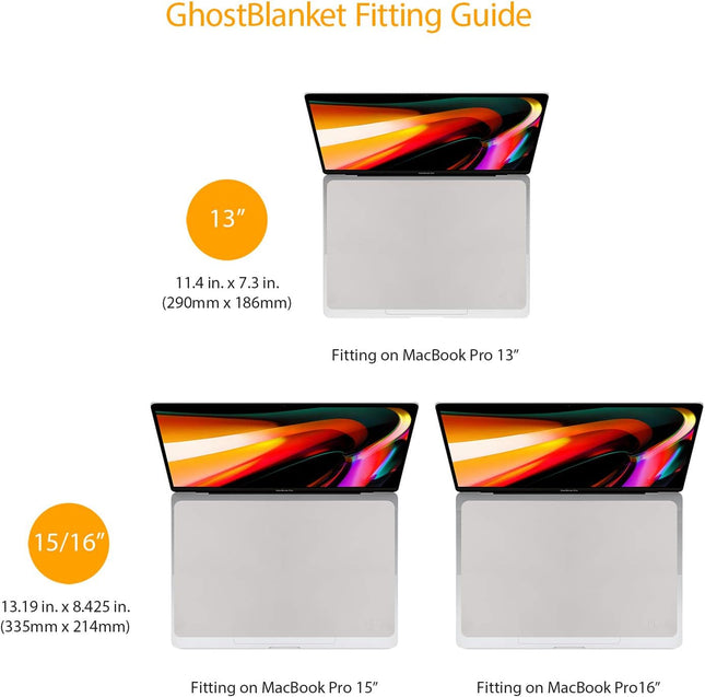 UPPERCASE GhostBlanket Screen Keyboard Imprint Protection Microfiber Liner and Cleaning Cloth 13" Compatible with MacBoo