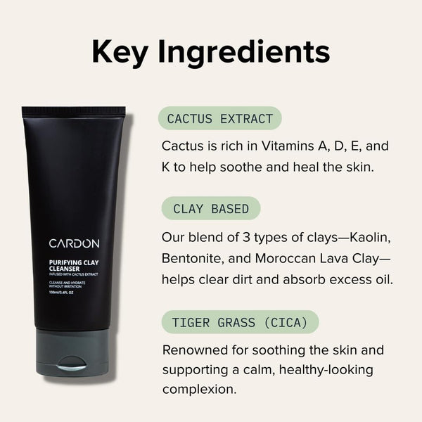Cardon Men'S Deep Pore Cleaning Clay Face Wash, 4X Better than Charcoal, Oily, Acne-Prone Skin | Korean Premium Skin Care | Remove Face Oil &