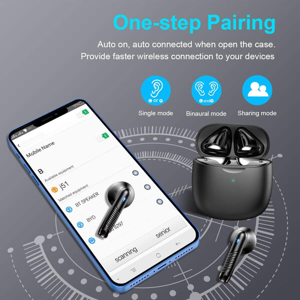 Wireless Earbuds, Bluetooth 5.3 Earbuds Stereo Bass, Bluetooth Headphones in Ear Noise Cancelling Mic, Earphones IP7 Waterproof Sports, 32H