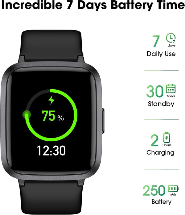Fitness Tracker Watch with Heart Rate Monitor, Large Screen Activity Tracker with Pedometer, Sleep Monitor, Calories & Step Counter, 5ATM
