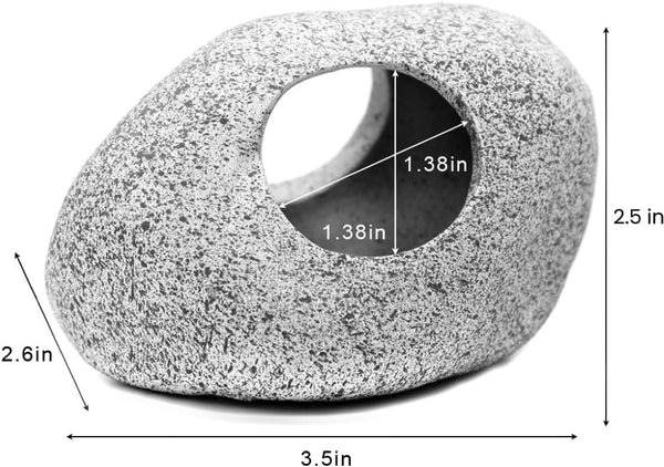 Aquarium Cave Decor - 2 PCS Natural Fish Tank Rocks for Betta Hideout and Shrimp Breeding, Hand-Polished Smooth Edges, PH Neutral, Ideal for 5-20