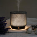 Elegant Fabric Aroma Diffuser - Quiet Essential Oil Diffuser with Soft Night Light, Perfect for Home, Office, and Yoga Space (M35-Black)