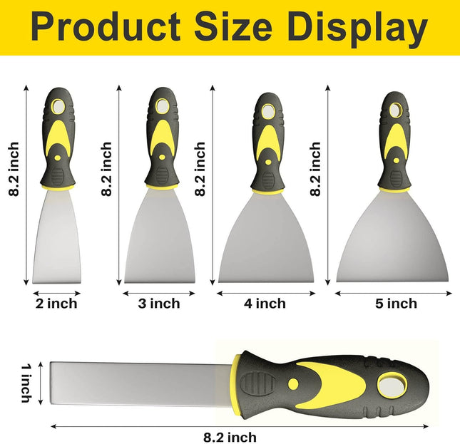5Pcs Putty Knife, Set, 1" 2" 3" 4" 5" Scraper, Spackle Knife, Paint Scraper, Scraper Tool, No Rusting, Perfect for Repai