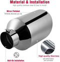 Upower 4" to 10" Exhaust Tip Mirror Polished 4 Inch Inlet 10 Inch Outlet Exhaust Tailpipe 18" Length Bolt-On 45 Degree Angle Cut Tail Pipe