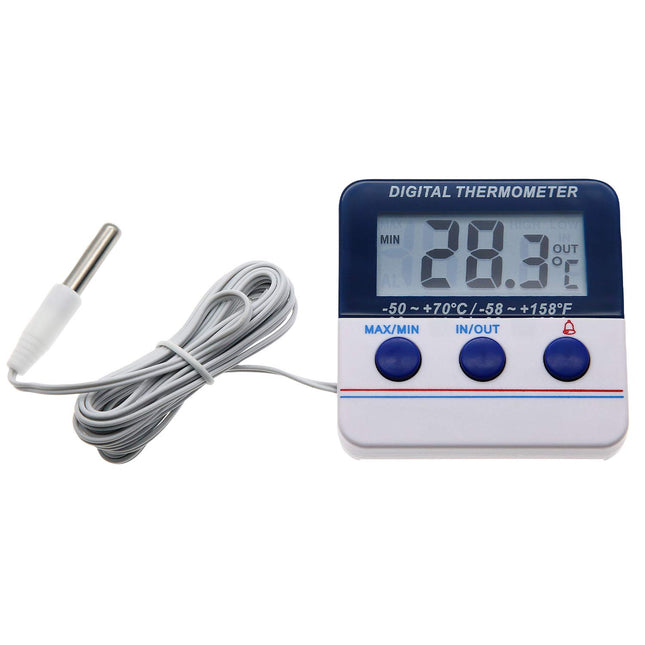 Fridge Thermometer Freezer Thermometer Digital Refrigerator Thermometer with Magnetic Attachment in-Outdoor Alarm Thermo