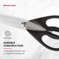 Kitchenaid All Purpose Kitchen Shears with Protective Sheath Durable Stainless Steel Scissors, Dishwasher Safe, Soft Grip Comfort Handle, 8.72