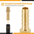 KOOTANS 4Pcs Brass Hose Barb Fittings 5/16" Hose Barb to 1/8 NPT Male Thread Air Hose Fittings Brass Quick Coupler Air M Type Adapter Connector
