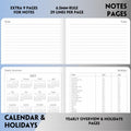 2025-2026 Planner - Weekly and Monthly Planner, July 2025 - June 2026, Holidays, Contacts and Notes Pages, Vegan Leather Cover, Elastic Closure,