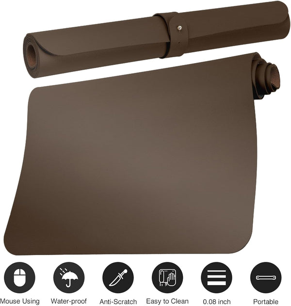 âBoutilon Leather Desk Pad 30" X14",Non-Slip Mouse Pad,Office Desk Mat,Waterprooft PU Leather Desk Blotter,Desk Pad Protector,Desk Writing Pad for