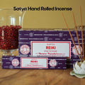 Satya Incense Sticks, 12 Count - Nag Champa Reiki, Original from Srinivas Sugandhalaya Factory
