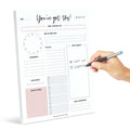 Bliss Collections Daily Planning Pad, to Do List Notebook - Undated Tear-Off Sheets Notepad - Work Calendar, Organizer, Scheduler for Goals, Tasks