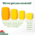 Food Huggers Cheese Huggers Set of 4 Reusable Silicone Savers | Cheese Paper Alternative | Store Cheddar, Swiss, Colby Jack and More