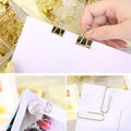 Gold Paper Clips and Binder Clips Set, Metal Assorted Sized Binders with Push Pins, Cute Gold Office Supplies for Desk, Desk Accessories