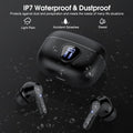 Wireless Earbuds, Bluetooth 5.4 Headphones Hifi Stereo, Bluetooth Earbuds with ENC Noise Cancelling Mic, IP7 Waterproof in Ear Earphones, 48H, LED