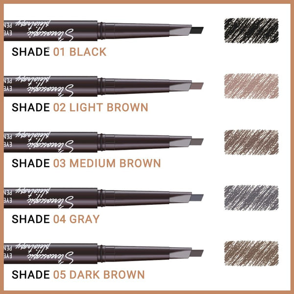 4 Pcs Ultimate Eyebrow Retractable Definer Pencils,Dual-Sided Natural Soft Textured Eyebrow Pencil, for Daily Look Eyebrow Makeup,Brow Brush,Fine