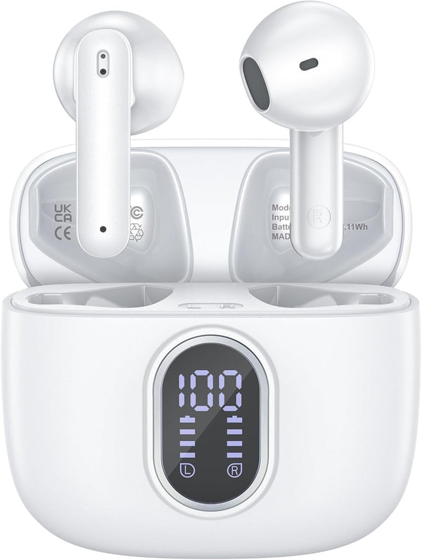 Wireless Earbuds Bluetooth 5.3 Headphones 42 Hrs Playtime with LED Display, Hifi Stereo Wireless Earphones with 4 ENC Noise Cancelling Mics, IPX7