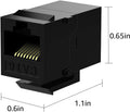 Rj45 Coupler Keystone Jack Ethernet Coupler Female to Female Cat6 Coupler 25 Pack Black
