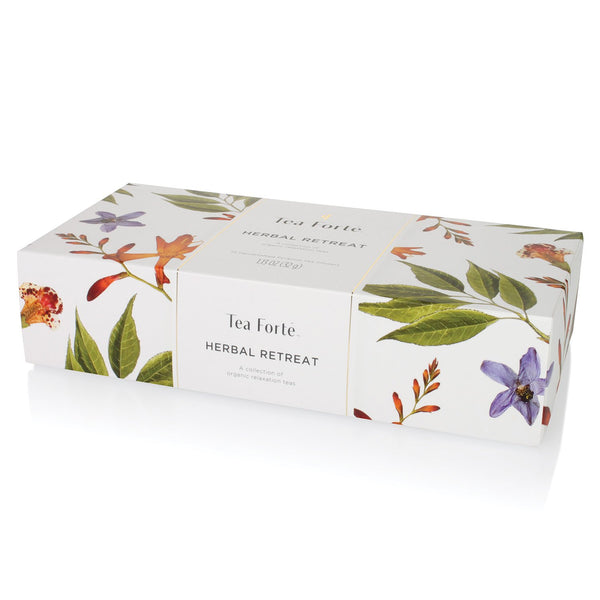 Tea Forte Premium Petite Presentation Box Gift Set Sampler, 10 Count, 2 of Each Blend Individually Wrapped Handcrafted Pyramid Infuser Bags,