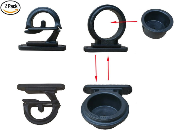 Brocraft (Set of 2) Fishing Wall Rod Holders/Fishing Rod Storage -Black