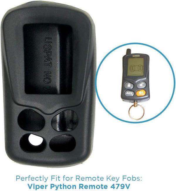 Keyless2Go Replacement for New Silicone Cover Protective Case for Viper Python Remote 479V- Black