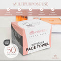 50 Disposable Face Towels Plant-Based Makeup Remover Wipes for Sensitive Skin - XL Ultra Soft Single-Use Dry Facial Towellettes for Daily Skincare