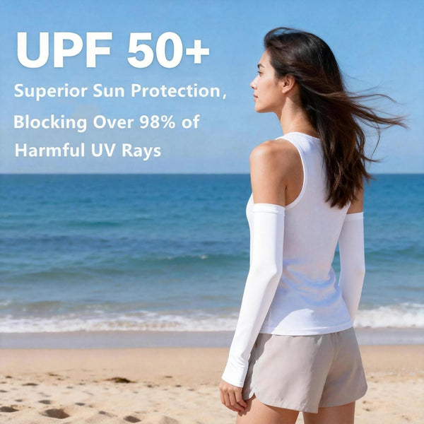 Sun Protection Arm Sleeves with Thumb Holes for Men Women,Cooling Compression UV Arm Cover,Outdoor Sports Sleeve Arm