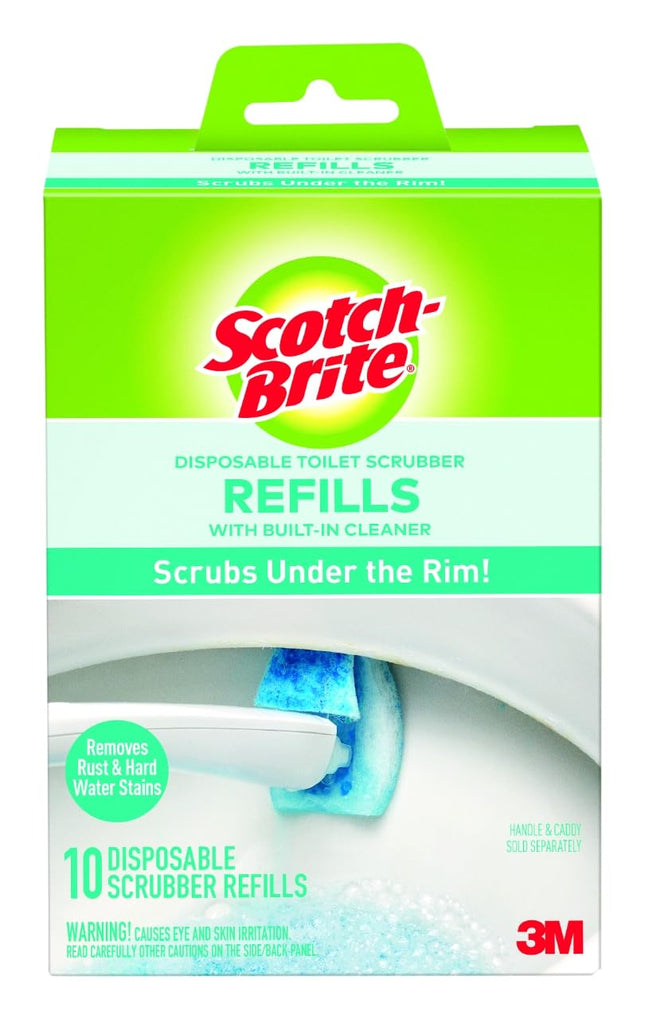 Scotch-Brite Disposable Toilet Scrubber Refills, Removes Rust & Hard Water Stains, 10 Disposable Refills Blue 10 Count (