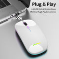 Wireless Bluetooth Mouse for Laptop, Rechargeable Mouse 2.4G USB Optical Wireless Mouse, LED Slim Dual Mode(Bluetooth 5.0 and 2.4G) Wireless for