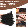 Premium Afro Kinky Bulk Human Hair 100%, Afro Kinkys Human Hair Bulk for Dreadlock Extensions, Repair Locs, Create Dreadlocks. Can Dye and Bleach,