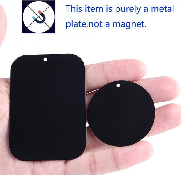 Universal Metal Plate 8 Pack for Magnetic Phone Car Mount Holder Cradle with Adhesive (Compatible with Magnetic Mounts) - 4 Rectangle and 4 Round,