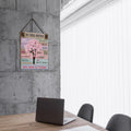 Office Quote Pink Tree Signs Wall Decor Desk Accessories Rustic in This Office Make a Difference Wooden Hanging Sign Decoration for Home Office