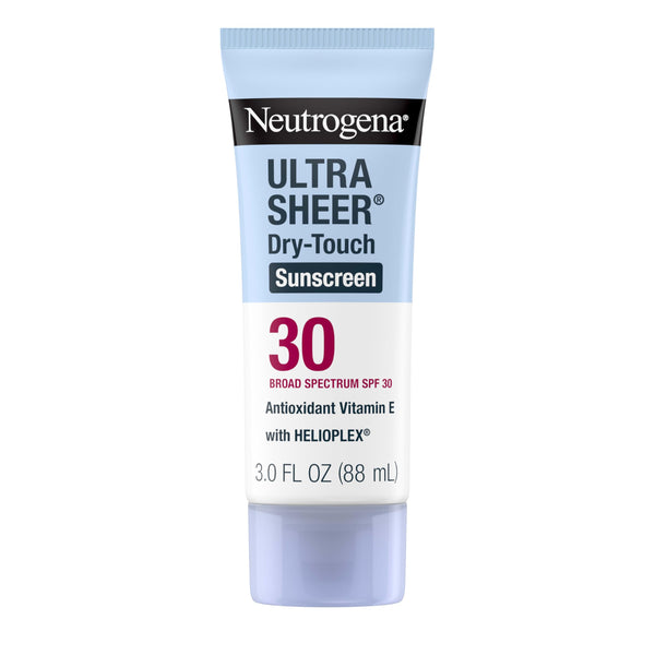 Neutrogena Ultra Sheer Dry-Touch Sunscreen for Face & Body, SPF 30 Broad Spectrum UVA/UVB Protection, Lightweight Water Resistant & Non-Greasy,