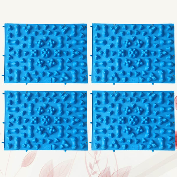 Reflexology Foot Mat Acupressure Pad Relief for Feet 4Pcs Foot Massage Plate Blood Circulation TPE Material