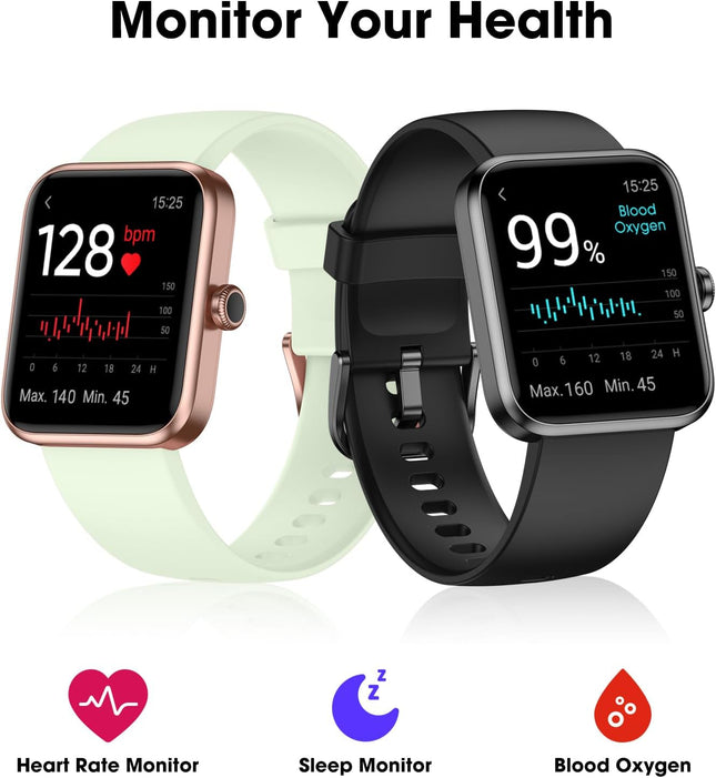 Smart Watch, Fitness Tracker with Heart Rate Monitor, Blood Oxygen, Sleep Tracker, 41Mm Touchscreen Smartwatch for Andro