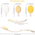 LFJ 19" Long Handle Shower Sponge Brush Set, 3 in 1 Body Brush, Bath Sponge and Lotion Applicator Improved Skin Health, Suitable for Men and Women