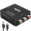 ABLEWE RCA to HDMI,AV to HDMI Converter, 1080P Mini RCA Composite CVBS Video Audio Converter Adapter Supporting PAL/NTSC for TV/PC/ PS3/ STB/Xbox