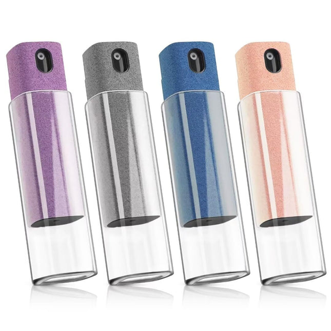 4 Pack Screen Cleaner 3-In-1 Touchscreen Mist Cleaner Spray and Microfiber Cloth Built-In Cleaning Solution Portable Reu