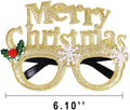 Max Fun 12Pcs Christmas Glasses Glitter Holiday Party Glasses Frames Christmas Decoration Accessories Costume Eyeglasses for Christmas Parties