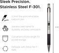 Zebra Pen F-301 Retractable Ballpoint Pen, Stainless Steel Barrel, Fine Point, 0.7Mm, Blue Ink, 2-Pack (27122)
