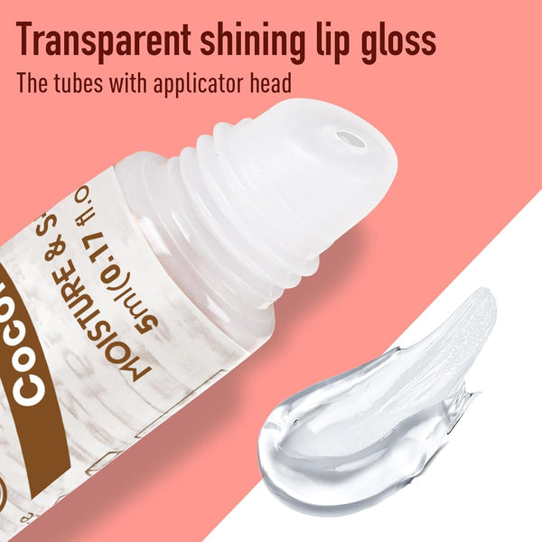 AZEN 24 Pack Lip Gloss Set, Clear Lip Gloss Bulk, Lip Oil for Dry Cracked Lips Moisturizing Hydrating Nourishing with Vitamin E, Valentines Gifts